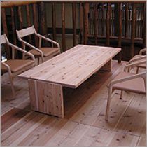木のテーブル『L-table』